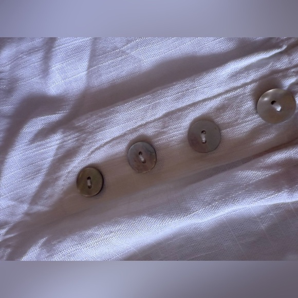 Ruby Rd Capri Pants M Ivory Elastic Waist Pockets Cottage Core Beachy Casual - Picture 9 of 15